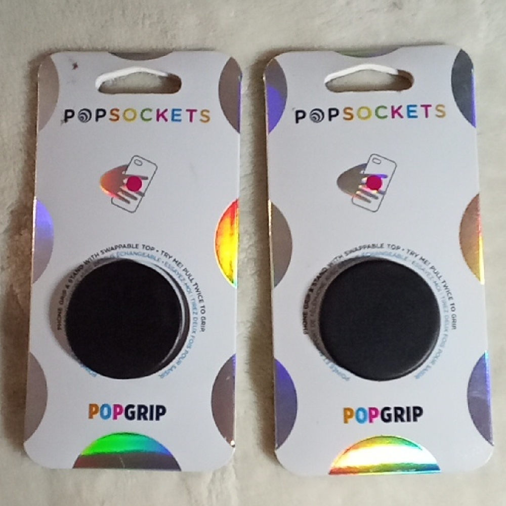 TWO --- Black PopSockets PopGrip